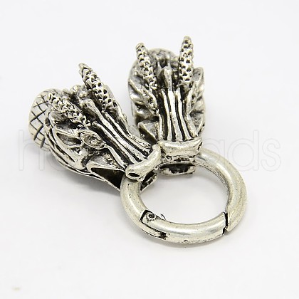 Dragon Head Alloy Spring Gate Rings PALLOY-L126-01AS-1