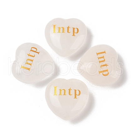 Natural Quartz Crystal Heart Engraving MBTI Figurines Statues for Home Office Desk Decorations X1-G-K353-05F-1