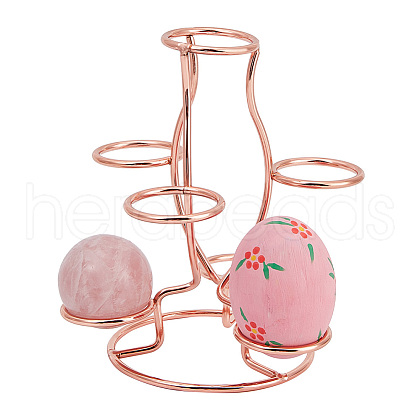 7-Slot Iron Easter Egg Display Stands ODIS-WH0058-21A-RG-1