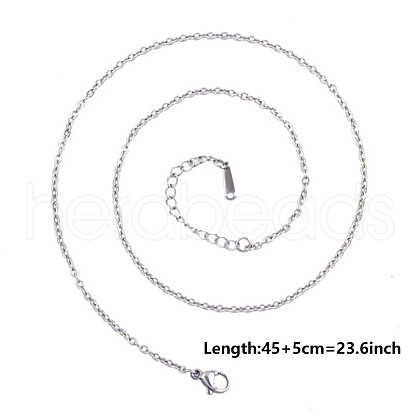 Stainless Steel Cable Chain Necklaces for DIY Jewelry Making Accessories EH9991-15-1