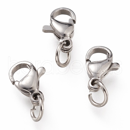 304 Stainless Steel Lobster Claw Clasps STAS-G240-01B-P-1