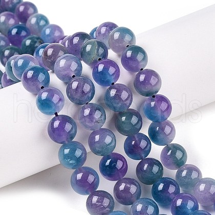 Dyed Natural White Jade Beads Strands G-T138-10mm-210-14-1