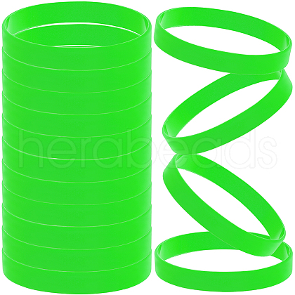 CREATCABIN 24Pcs Word Silicone Cord Bracelet Wristband BJEW-CN0001-06A-1