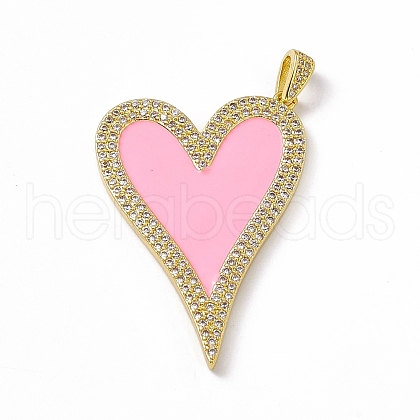 Brass Micro Pave Cubic Zirconia Pendants KK-P224-02G-04-1