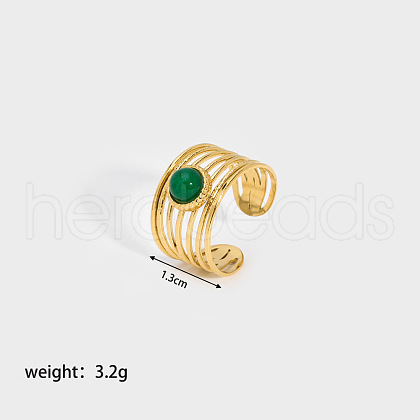 Vintage Stainless Steel Multi-layer Cuff Ring for European and American Fashion SF3766-2-1