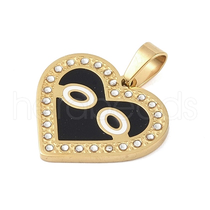 Ion Plating(IP) 304 Stainless Steel Enamel Rhinestone Pendants STAS-Q325-02D-G-1