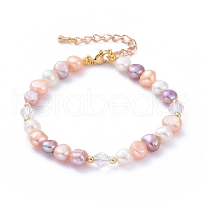 Mother's Day Jewellery Natural Cultured Freshwater Pearl Beaded Bracelets BJEW-JB05269-1