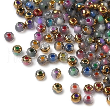Electroplated Glass Beads GLAA-Q120-02B-1