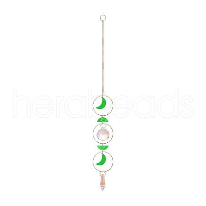 Shell Moon Hanging Ornaments HJEW-P016-01G-D-1