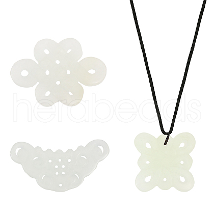 CHGCRAFT 3Pcs 3 Styles Natural Xiuyan Jade Pendants DIY-CA0006-92-1