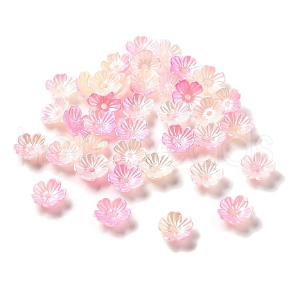 Gradient Color Acrylic Bead Caps OACR-Z028-01B-1