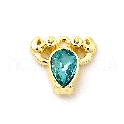 Alloy Rhinestone Pendants X-PALLOY-D330-02G-02B-1