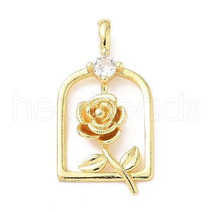 Brass Micro Pave Cubic Zirconia Pendants KK-D357-44G-1