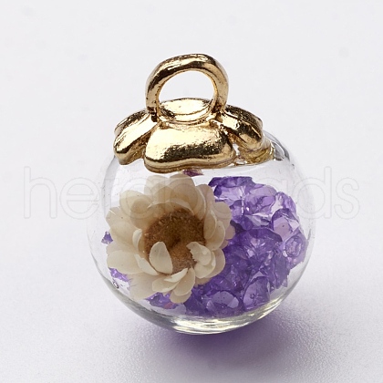 Glass Ball Pendants GLAA-N0020-02C-A-1