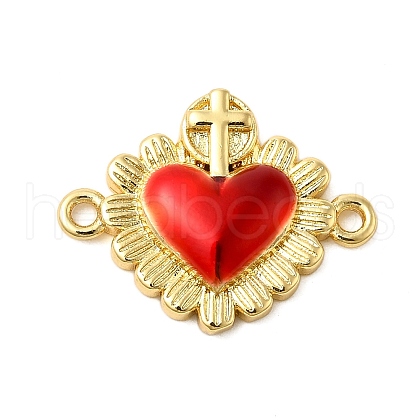Brass Enamel Connector Charms KK-P303-14A-G-1