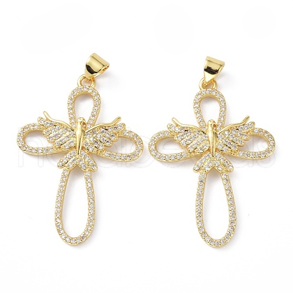 Brass Micro Pave Cubic Zirconia Pendant ZIRC-C021-22G-1