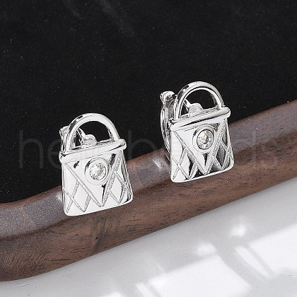Brass & Glass Hoop Earrings EJEW-Q014-12P-1