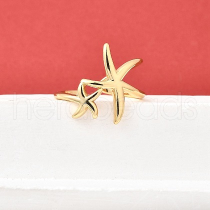 Brass Cuff Rings for Women RJEW-F184-08B-G-1