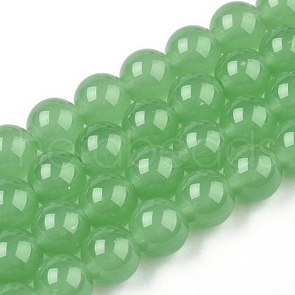 Imitation Jade Glass Beads Strands GLAA-T032-J10mm-02-1
