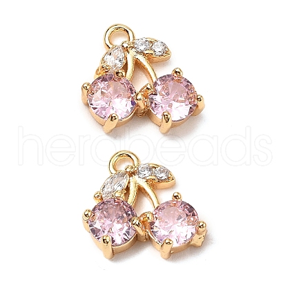 Brass Micro Pave Cubic Zirconia Pendants KK-A259-22G-02-1