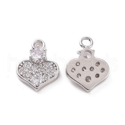 Brass Micro Pave Cubic Zirconia Charms KK-E068-VF185-1