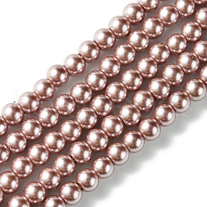Eco-Friendly Dyed Glass Pearl Beads Strands HY-A008-6mm-RB085-1
