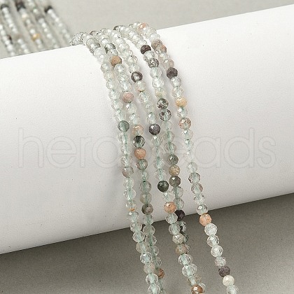 Natural Green Lodolite Quartz/Garden Quartz/Green Phantom Quartz Beads Strands G-G271-E01-2mm-1