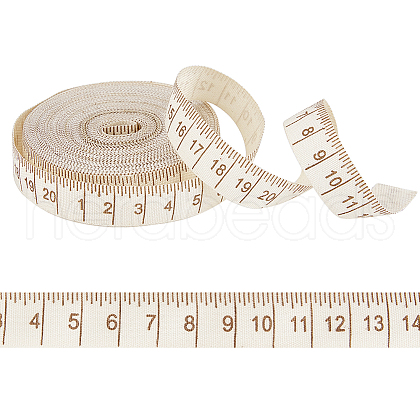 10 Yards Printed Ruler Polyester Ribbon OCOR-WH0070-147-1