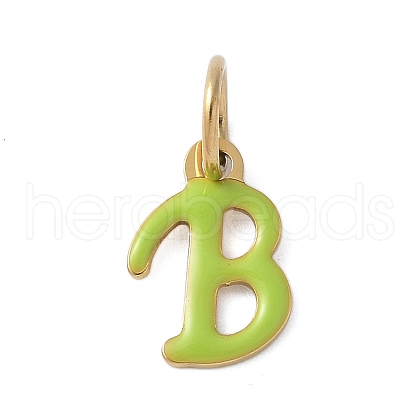 304 Stainless Steel Enamel Charms STAS-G353-01G-B-1