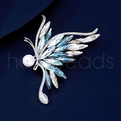 Butterfly Alloy Rhinestone Brooches for Backpack Clothes PW-WGFD049-01-1