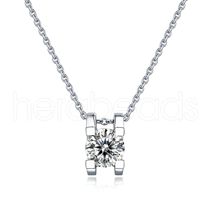 Anti-Tarnish Rhodium Plated 925 Sterling Silver Pave Crystal Moissanite Rhinestone Oval Multi-Strand Links STER-U003-07P-1