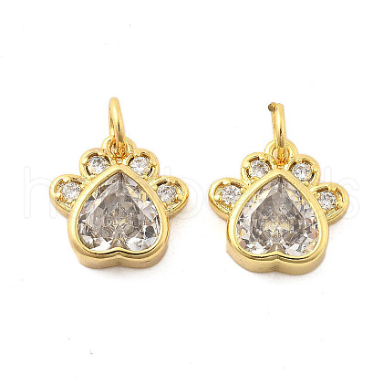 Brass Pave Cubic Zirconia Pendants KK-R229-12G-1