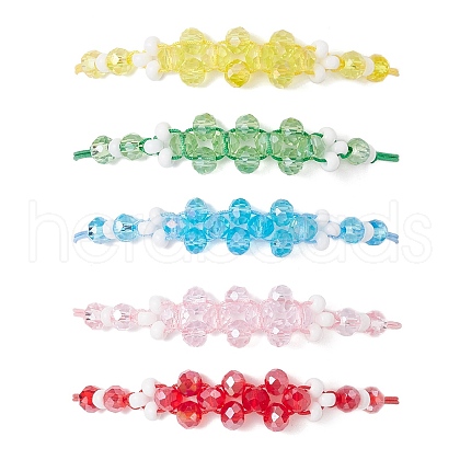 Electroplate Glass Beaded Braided Bead Bracelets BJEW-MZ00183-1