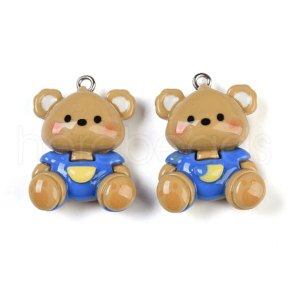 Bear Resin Pendants RESI-U004-03A-1
