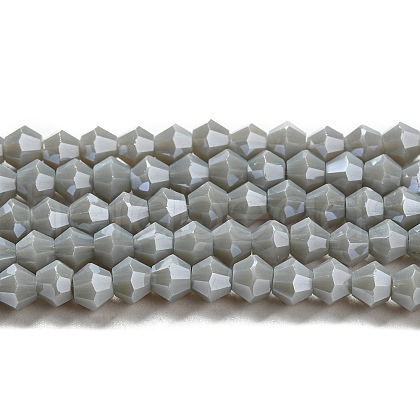 Opaque Solid Color Electroplate Glass Beads Strands EGLA-A039-P4mm-A14-1