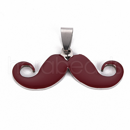 201 Stainless Steel Enamel Pendants STAS-S110-075F-1