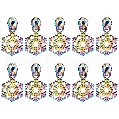 Gorgecraft 14Pcs Snowflake #5 Zinc Alloy Replacement Zipper Sliders FIND-GF0005-70A-1