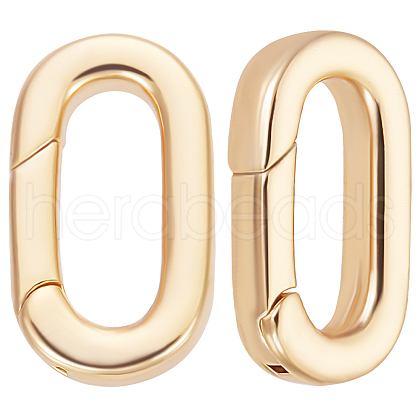 Beebeecraft 10Pcs Brass Spring Gate Rings KK-BBC0015-57G-01-1