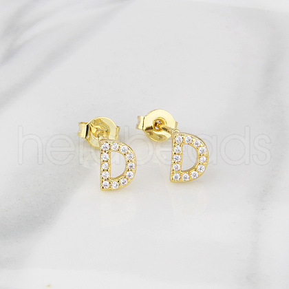 Brass Clear Cubic Zirconia Stud Earrings WGC2A80-04-1