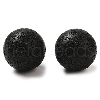Natural Lava Rock Sphere Beads G-C154-04-1