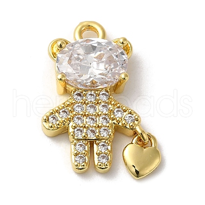 Rack Plating Brass Cubic Zirconia Pendants KK-K274-05G-1