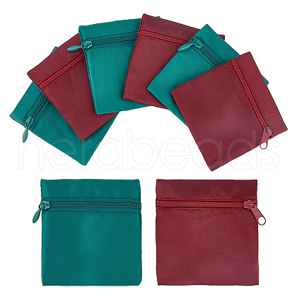 DICOSMETIC 12Pcs 2 Colors Velvet Jewelry Storage Zipper Bags ABAG-DC0001-01-1