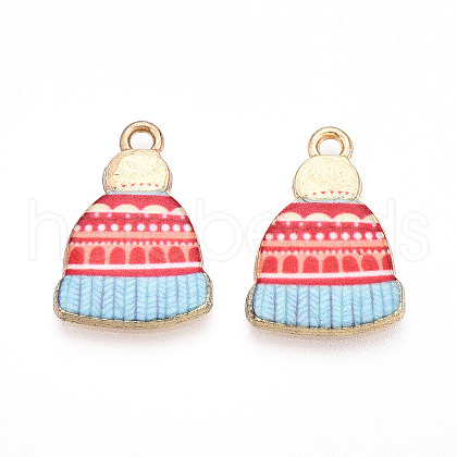 Winter Theme Printed Alloy Pendants PALLOY-H127-03G-03-01-1