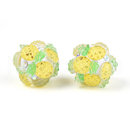 Fruit Round Resin Beads RESI-T059-03N-1