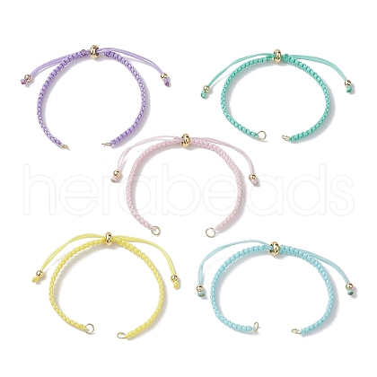 5Pcs 5 Colors Candy Color Braided Nylon Cord Slider Bracelet Making AJEW-JB01237-1