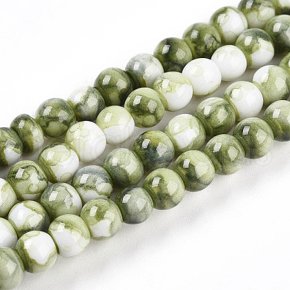 Baking Painted Glass Beads Strands X-DGLA-N003-6mm-C06-1