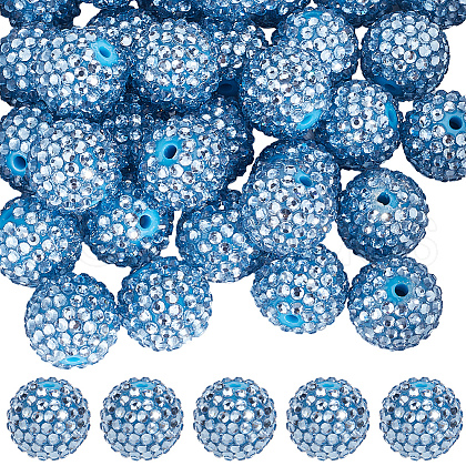 SUNNYCLUE 40Pcs Resin Rhinestone Beads RESI-SC0005-81C-1