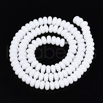Opaque Spray Painted Glass Beads GLAA-ZX008-4mm-18G-1