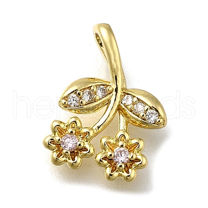 Brass Micro Pave Cubic Zirconia Pendants ZIRC-I070-067G-1