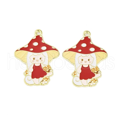 Golden Plated Alloy Enamel Pendants ENAM-Z017-09G-04-1